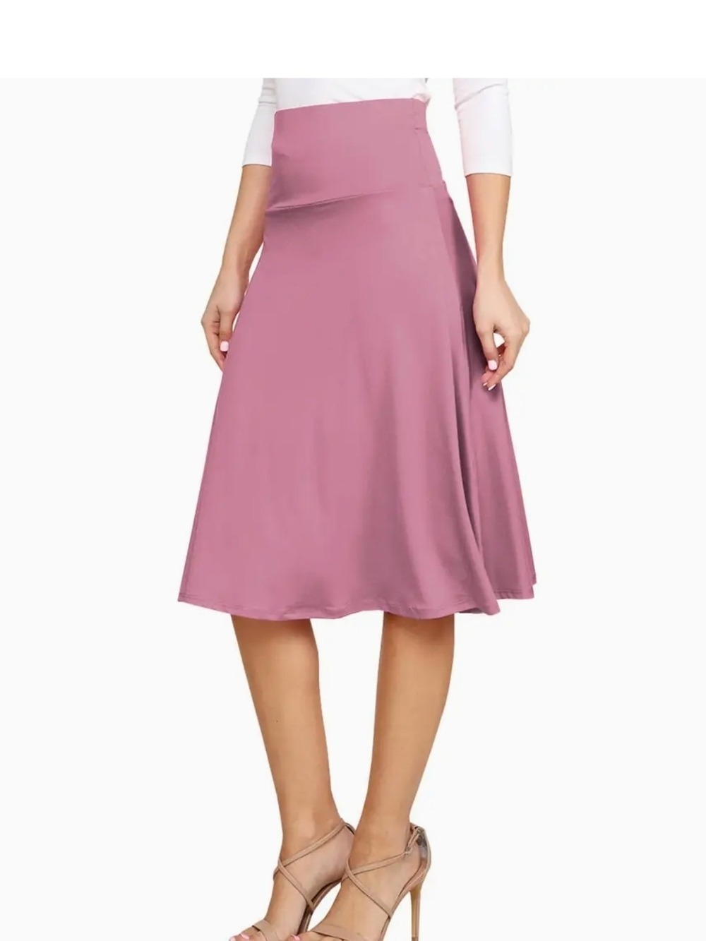 Pink Circle Skirt with Flattering Full Swing M-3X - Picture 9 of 10